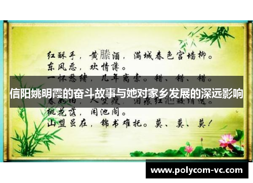 信阳姚明霞的奋斗故事与她对家乡发展的深远影响
